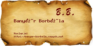 Banyár Borbála névjegykártya